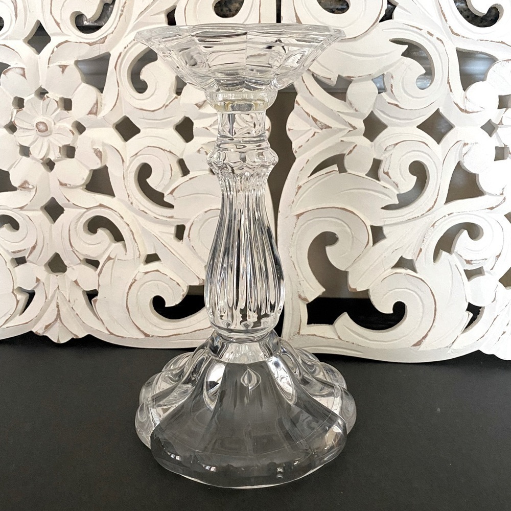 Royal Limited 24% Full Lead Crystal 10” Candlestick Holder From Czech Republic.